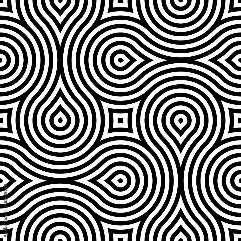 Aufkleber Vector geometric pattern. Seamless braided linear pattern.