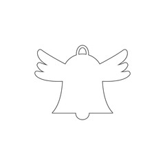 hand bell with wings outline icon. Elements of Easter illustration icon. Signs and symbols can be used for web, logo, mobile app, UI, UX