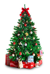 Obraz na płótnie Canvas New Year, Christmas tree with gifts.