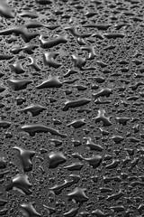 Water droplets on black background