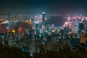 Hong Kong skyline at night