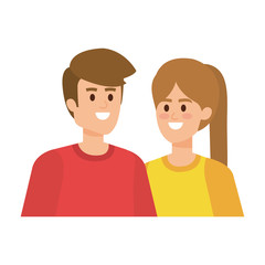 young couple avatars characters