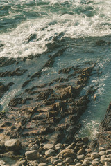 Waves crashing on the rocks