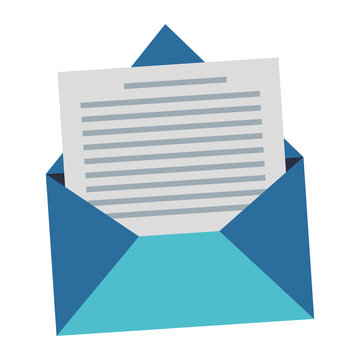 Envelope open with letter symbol