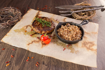 buckwheat  with steak