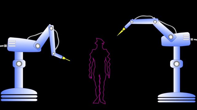人工知能を持ったロボットが、人間の性転換の手術をしている。