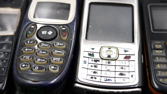 Close up of old and obsolete cellphone