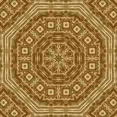 Gold symmetry pattern and geometric golden design,  background backdrop.