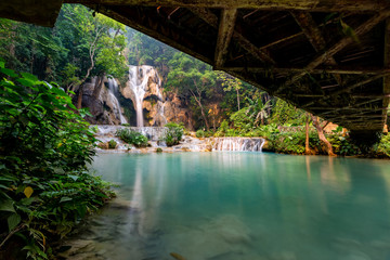 Tad Kwang Si Waterfall in summer, Located in Luang Prabang Province, Laos