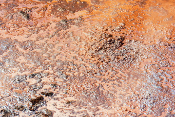 Texture of dirt in a geothermal source in Wai-O-Tapu, Rotorua, New Zealand. Close-up.