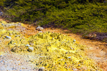 Ground texture in Wai-O-Tapu geothermal area, Rotorua, New Zealand.