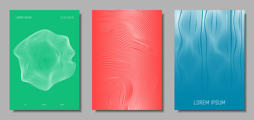 Abstract Backgrounds with Wave Lines.