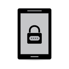 Smartphone icon. Smartphone lock symbol, flat design. Vector. - Vector