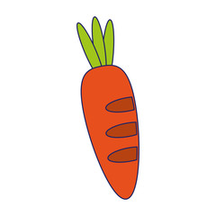 Carrot vegetable food symbol blue lines