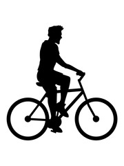 Fototapeta na wymiar sihouette fahrrad fahrer fahren sport bike drahtesel gesund clipart design mountainbike herrenfahrrad logo