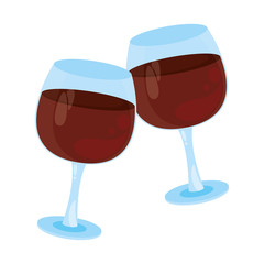 Wine cups toast cartoon
