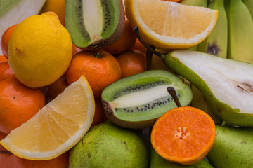 Fresh fruits.Assorted fruits colorful background.