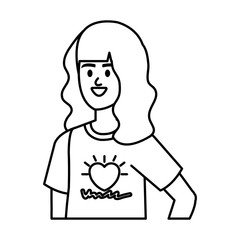 young woman volunteer character