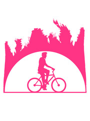 palmen urlaub sonne fahrrad ferien sommer logo sihouette fahrer fahren sport bike drahtesel gesund clipart design mountainbike herrenfahrrad logo