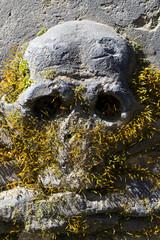 Historic Statue on the mystery old Prague Cemetery, Czech Republic