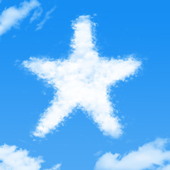 star cloud on blue background