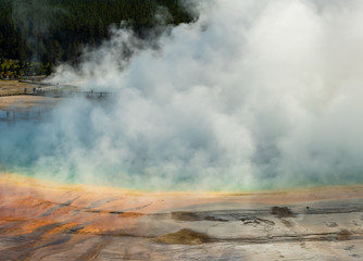 Steam Rises Out of Grand Prismatic