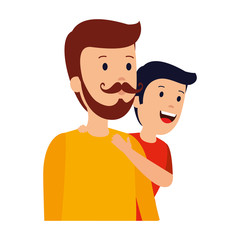 young father with son characters