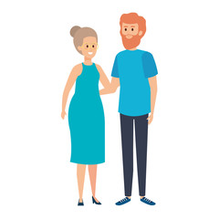 young couple avatars characters