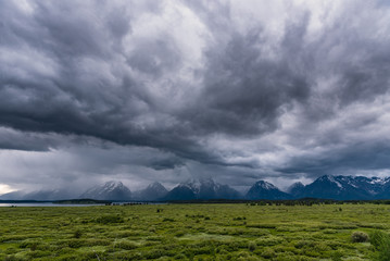 Stormy Cloudscape Over Tetons Range