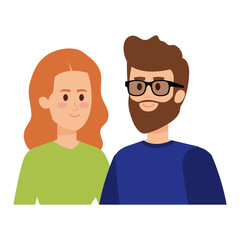 young couple avatars characters