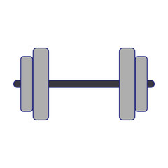 Dumbbell gym equipment symbol blue lines