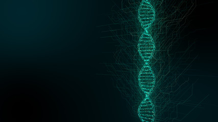 Genetic sequencing pharmaceutical research into DNA double helix manipulation molecular biology - 3D render