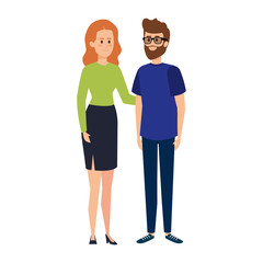 Fototapeta premium young couple avatars characters