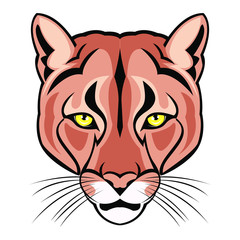 Vector Illustration Mascot Image of a Mountain Lion Head