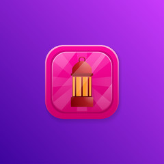 Ramadan Kareem Arabian Lantern Icon Game Design Illustration
