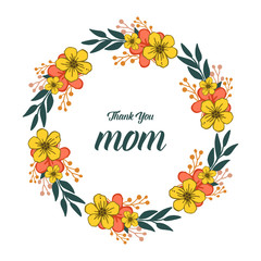 Vector illustration decorative of card love mom for pattern art colorful flower frames