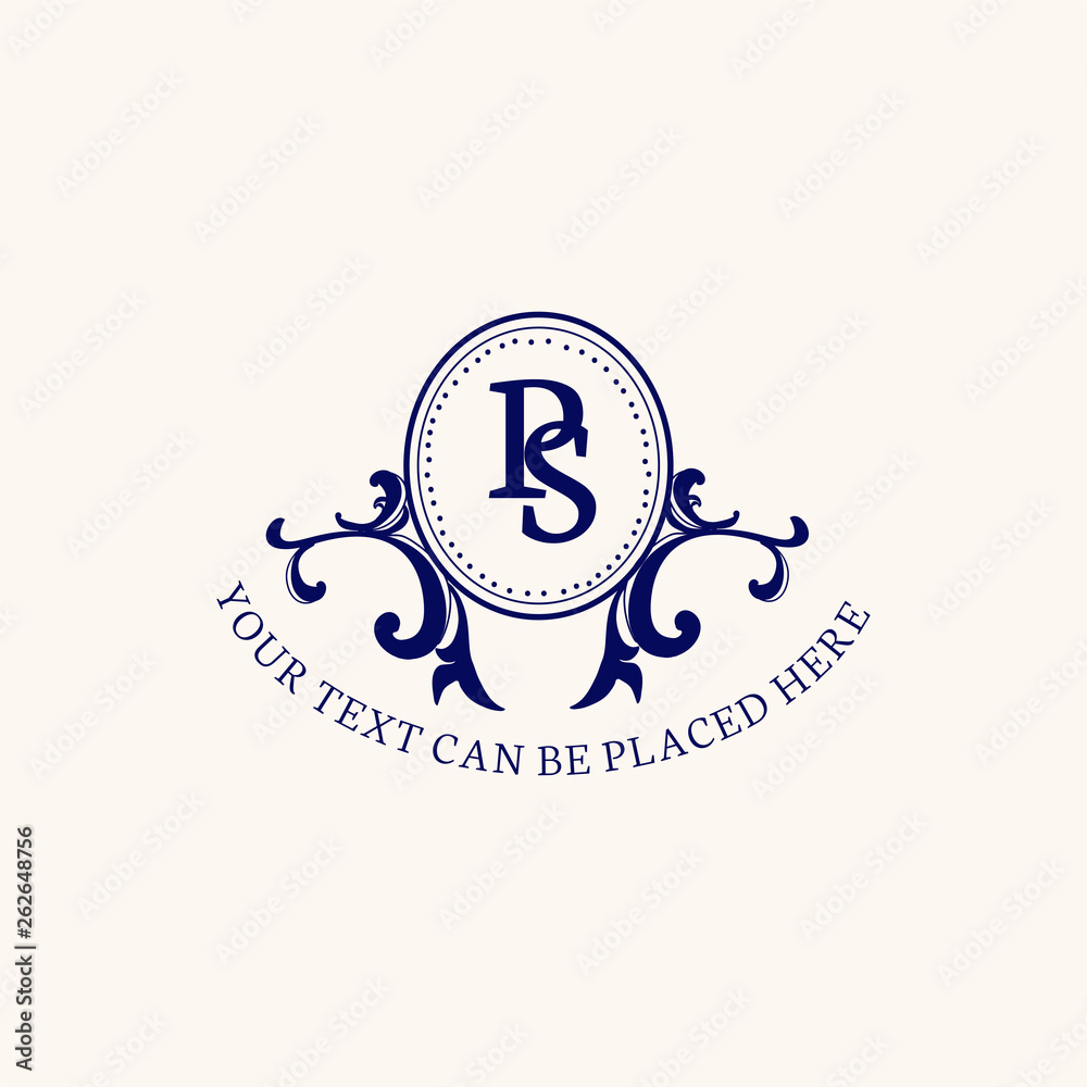 Canvas Prints classic emblem with initial