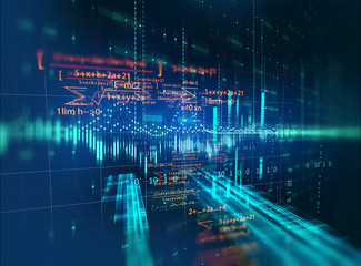 Block chain network concept on technology background