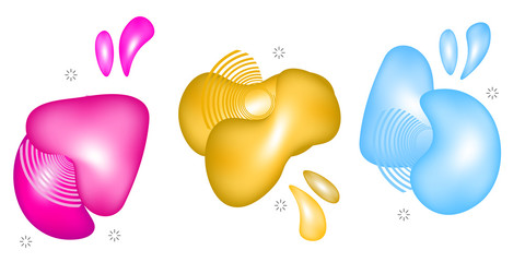 Modern abstract banner with Flat geometric liquid form with various colors.Template for the design of a logo, flyer of presentation.