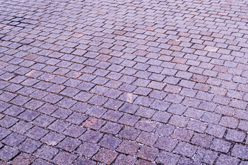 paved tiled sidewalk with perspective view. background, urban.