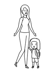 young mother with little daughter