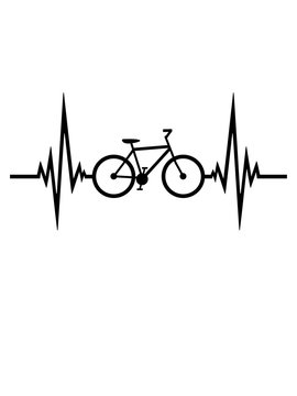 fahrrad puls herzschlag frequenz fahren sport bike drahtesel gesund clipart design mountainbike herrenfahrrad logo