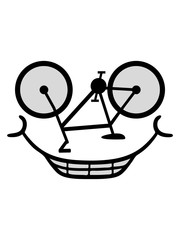 fahrrad gesicht comic cartoon lustig fahren sport bike drahtesel gesund clipart design mountainbike herrenfahrrad logo