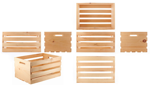 Clean empty wooden box