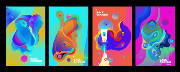 Fototapeta na wymiar set of banner templates. universe. space. space trip. design. vector illustration.