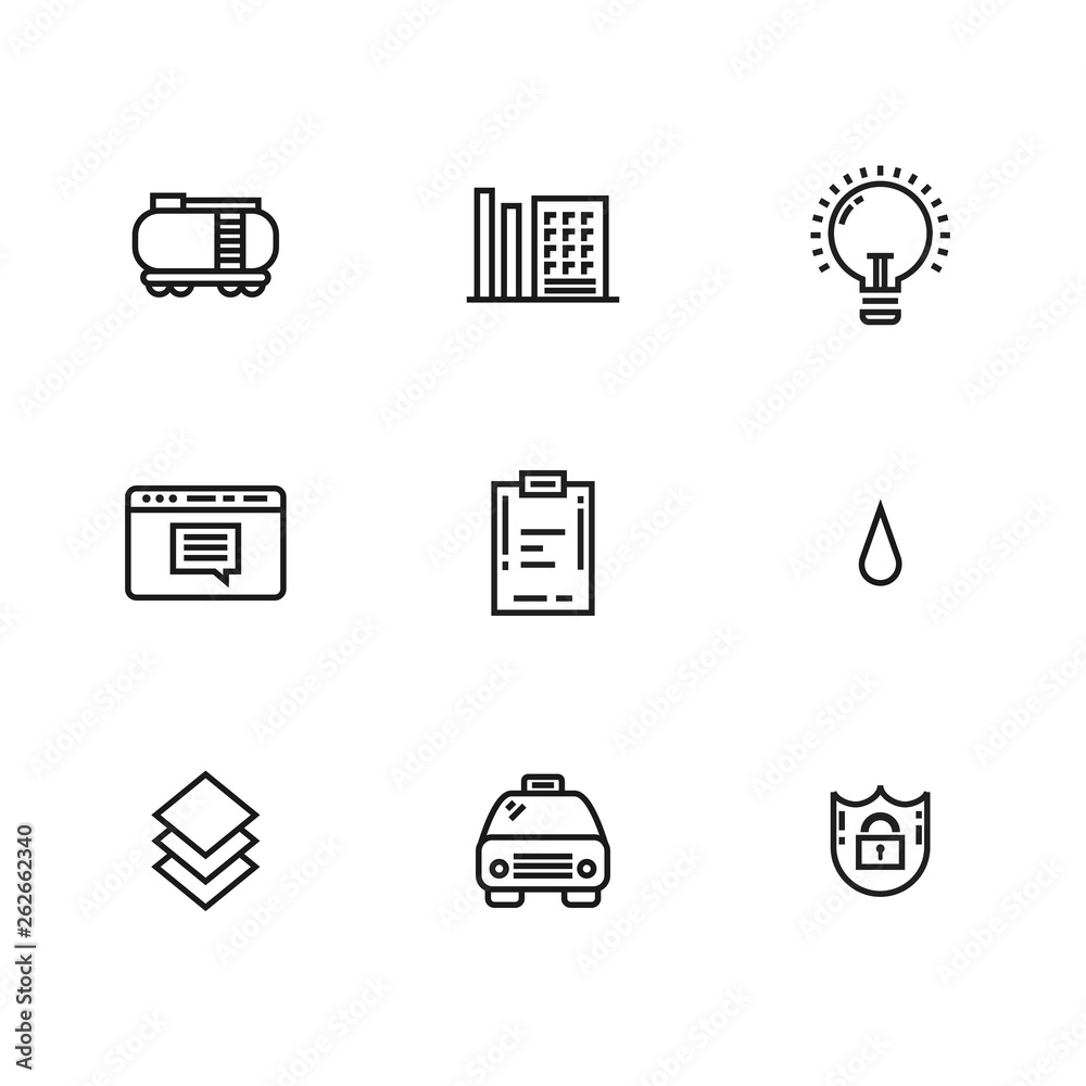 Poster 9 line icons set for web and user interface