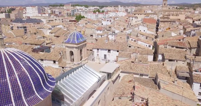 aerial image of roofs of the city of Requena