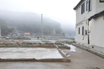 Seriously Damaged City by Tsunami Disaster in Japan 2011