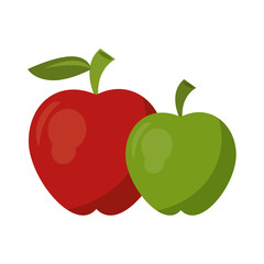 Apples red and green fruits