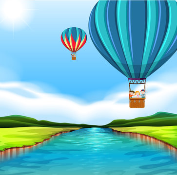 Travelling with hot air balloon